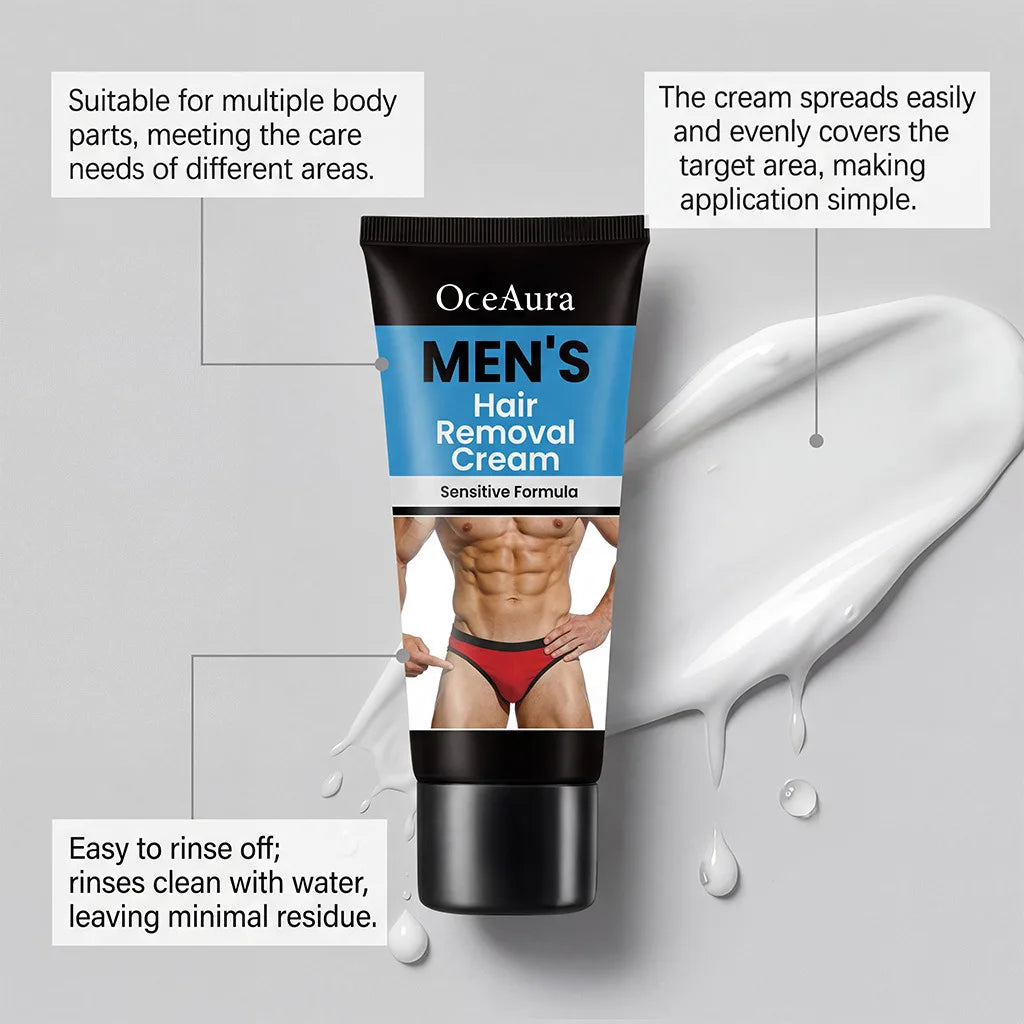 Men's Depilatory Cream – Fast Full Body Hair Remover | Sensitive Skin