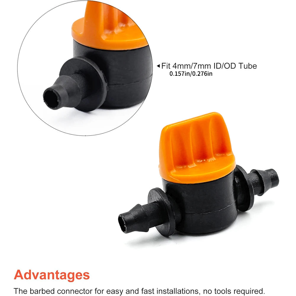 20Pcs Hose Valve Garden Tap Garden Drip Irrigation Fittings Pipe Connectors Water Valve For 4/7mm Water Flow Control Valve Peaceful Pleasures Health and Wellness