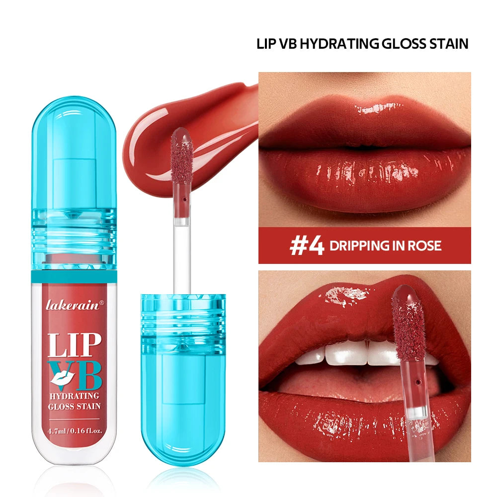 Lip Stain Vb Hydrating Gloss Stain 12HR Hydration Long-Lasting Moisturize Nourish Lips Hydra Honey Instant Glossy Wetness Makeup Peaceful Pleasures Health and Wellness 4Dripping In Rose