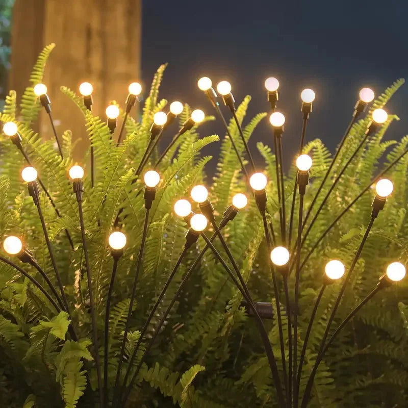 Solar Firefly Garden Lights 6/8/10 LED Swaying Outdoor Stakes