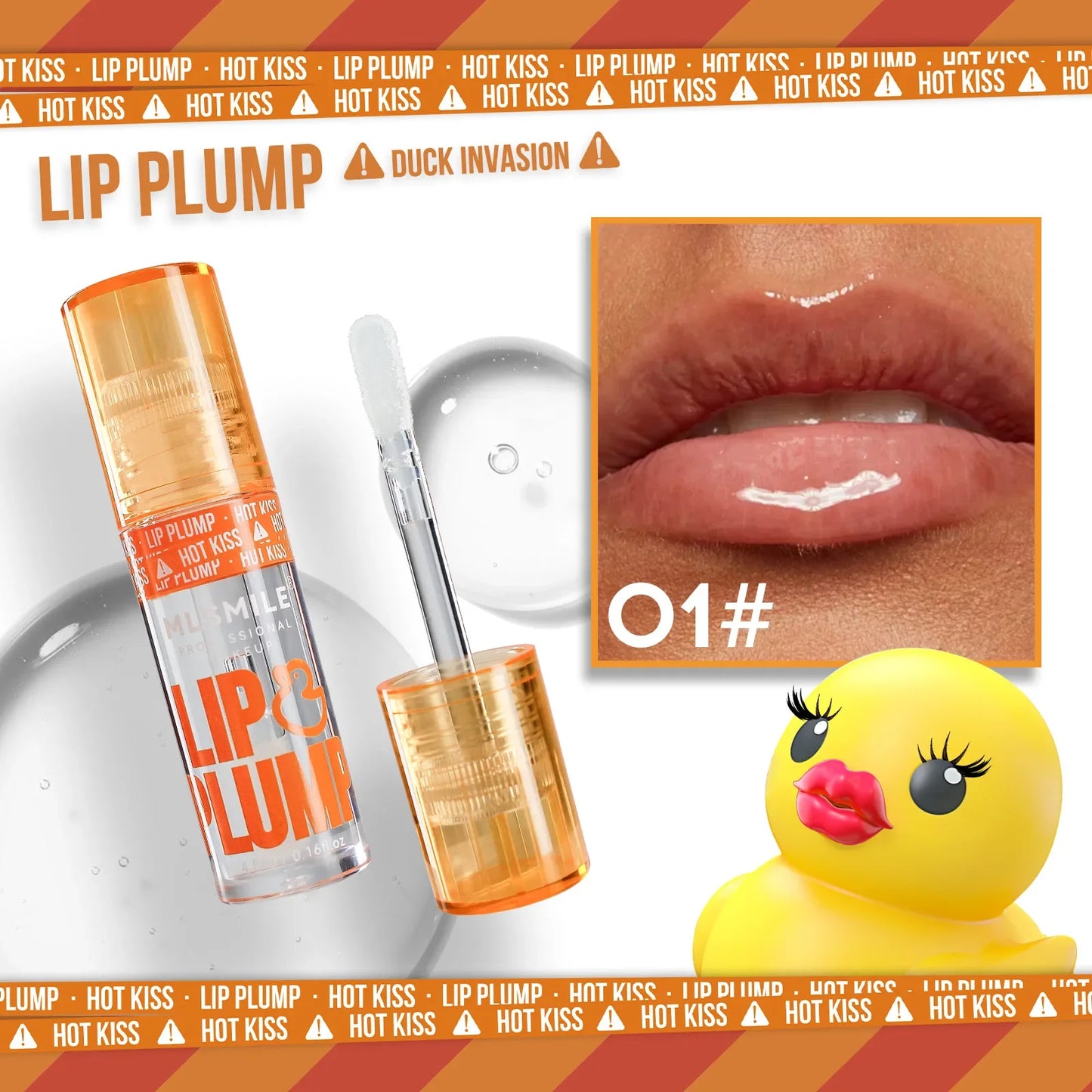 MLSMILE Duck Lip Plump Lip Oil Moisturizing Lip Gloss Mirror Water nature long-lasting Gloss Gloss Pearl Lip Glaze Set Peaceful Pleasures Health and Wellness 01