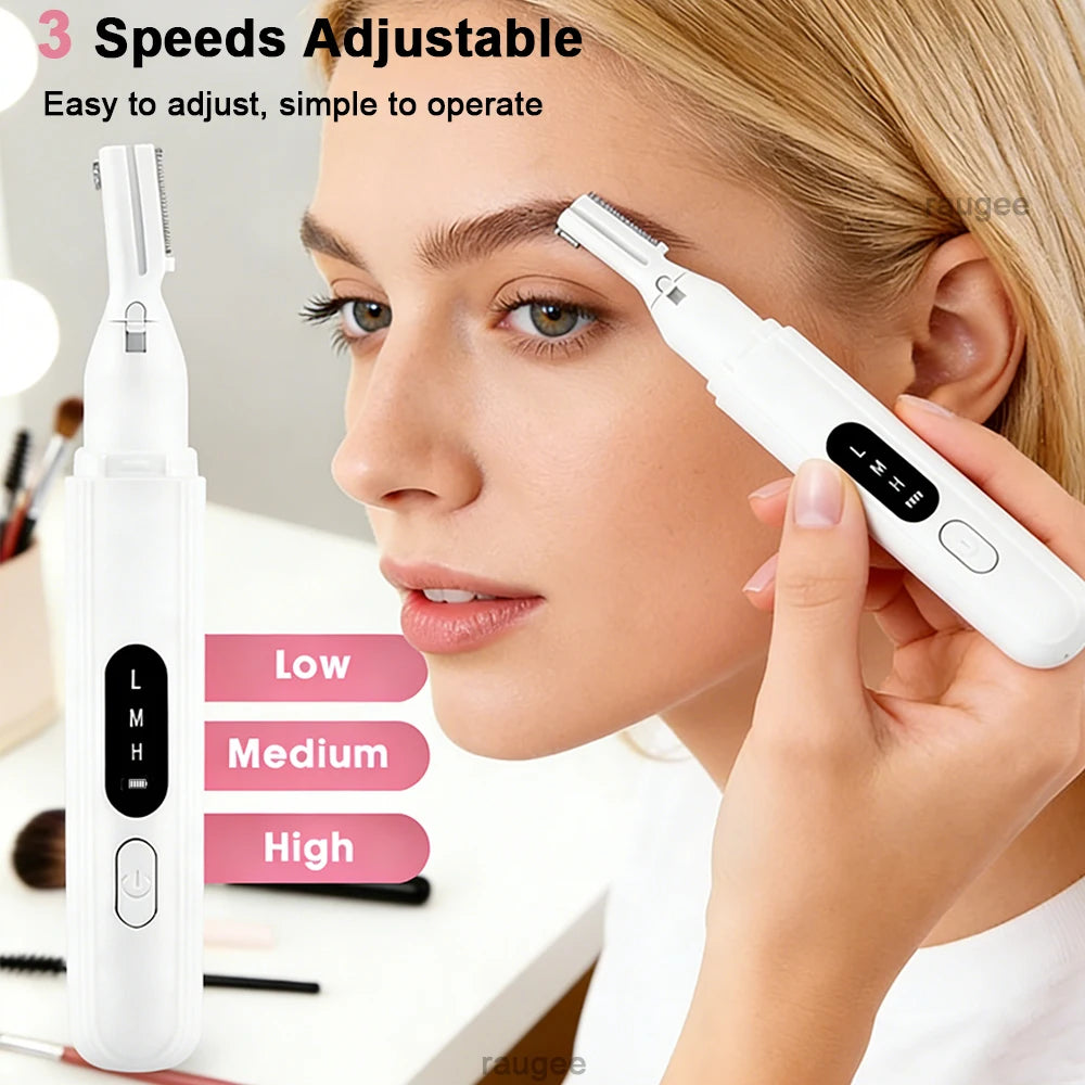 Electric Eyebrow Trimmer Rechargeable Electric Eyebrow Shaver Razor Electric Facial Blades for Women Body Facial Hair Removal Peaceful Pleasures Health and Wellness