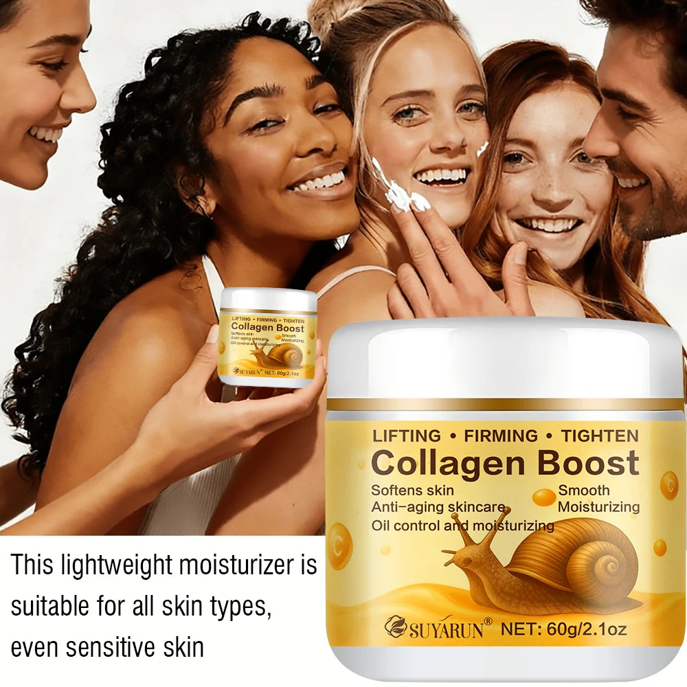 SUYARUN Collagen Boost Cream Snail Secretion & Retinol Anti-Aging Brightening Moisturizing Revitalizing Skin Care. Peaceful Pleasures Health and Wellness
