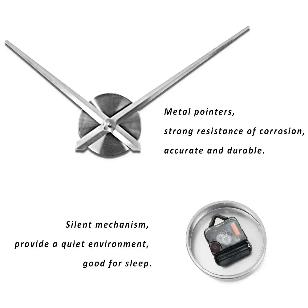 DIY Acrylic Quartz Wall Clock | Large Frameless Mirror Decor 40cm