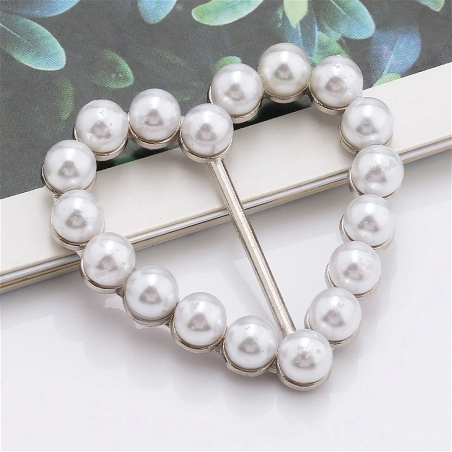Crystal Pearl Scarf Ring Clip – Shirt Knot Buckle Brooch