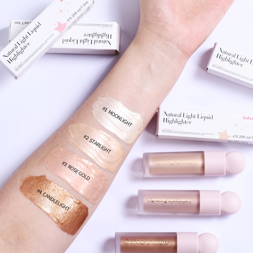 4Color Face Liquid Highlighter Bronzer Contouring Highlight Fluid Makeup Face Shimmer Shine High Lighter Iluminador Maquillaje Peaceful Pleasures Health and Wellness