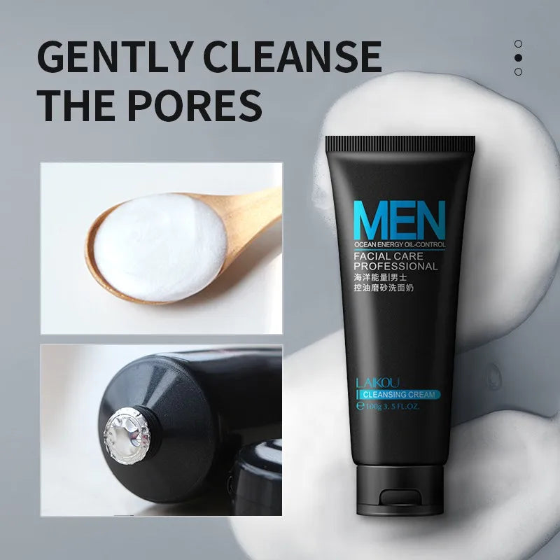 LAIKOU Men Facial Cleanser – Oil Control & Blackhead Remover 50g Men's Facial Cleanser Peaceful Pleasures Health and Wellness
