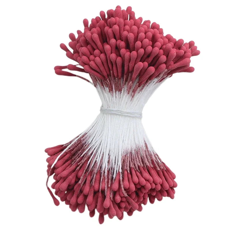 400pcs 2mm Moulti Options Artificial Flower stamen Mini Pearl Floral pistil For Wedding Party Home Decoration DIY Accessories Peaceful Pleasures Health and Wellness Red