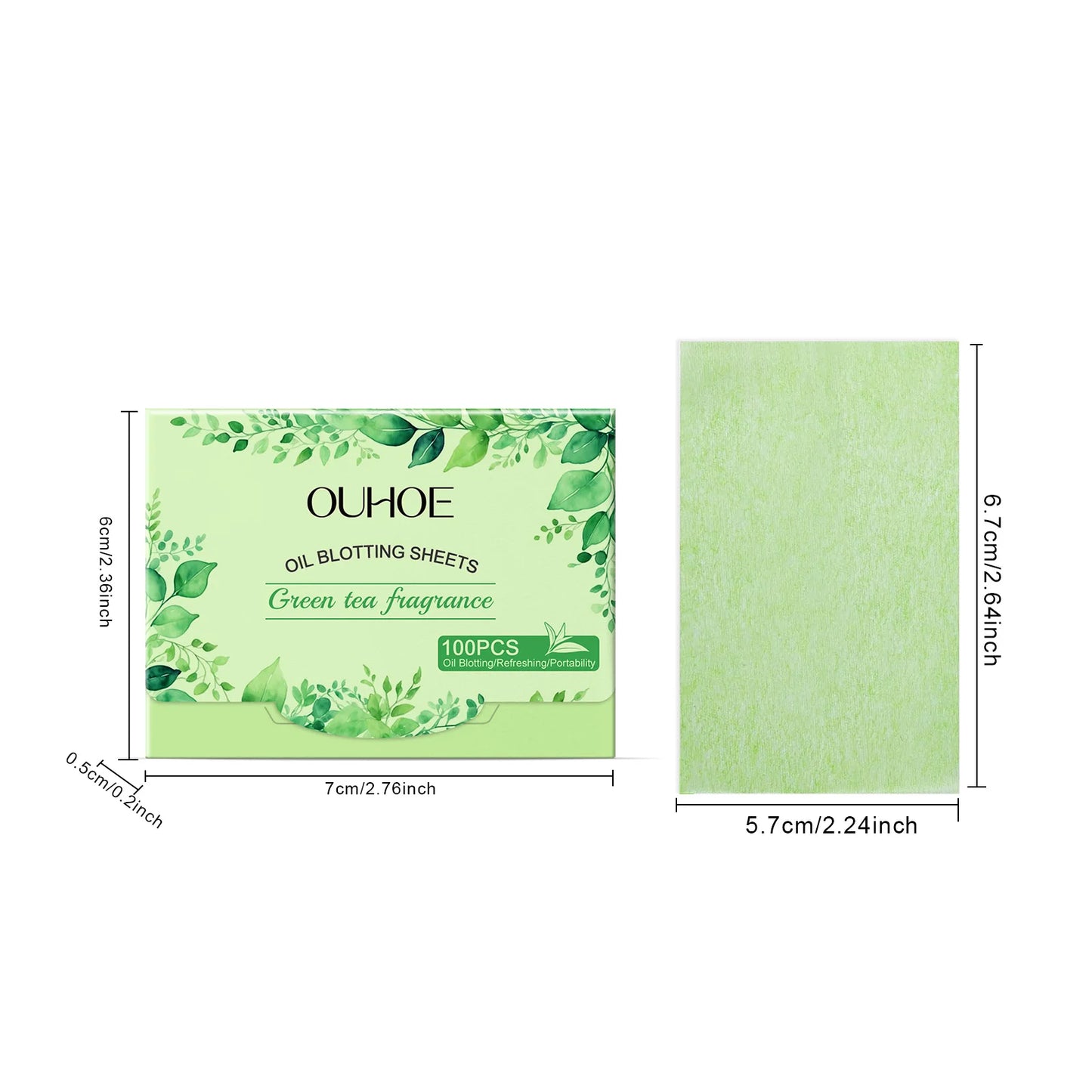 Green Tea Oil Blotting Sheets 100 Pcs – Oily Skin Control