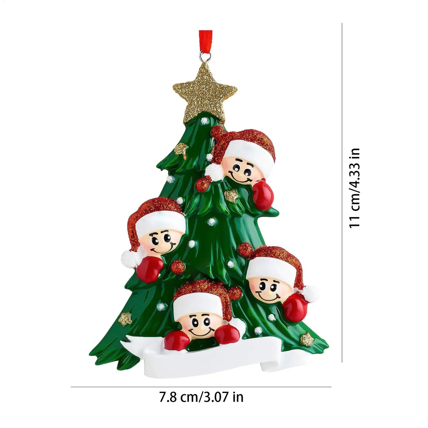 Handmade Resin Christmas Tree Ornament | Festive Figurine Pendant