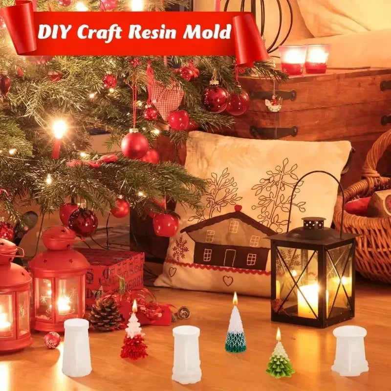 3D Christmas Tree Silicone Mold – Resin, Candle & Soap