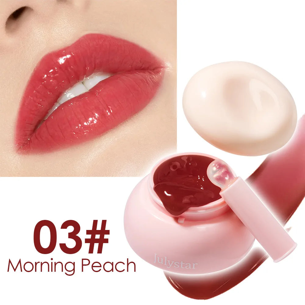 8-Color Jelly Lip Gloss & Cheek Tint | Hydrating Mirror Glaze