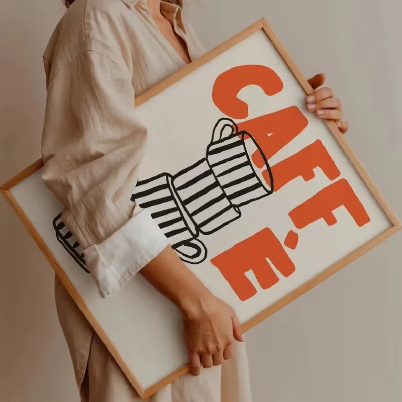 3-Piece Modern Espresso Canvas Wall Art – Orange & Black