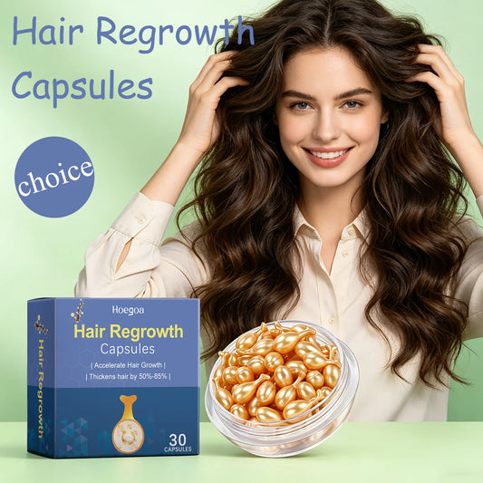 HOEGOA 30PCS Hair Regrowth Capsules Promotes Hair Growth Prevents Hair Loss Nourishes The Scalp Scalp Essential Oil Capsules Peaceful Pleasures Health and Wellness