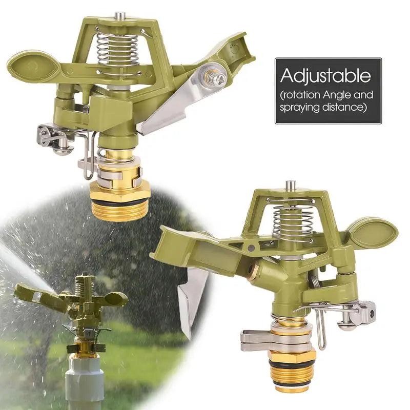 360° Metal Pulsating Lawn Sprinkler – 1/2 & 3/4 Inch Garden