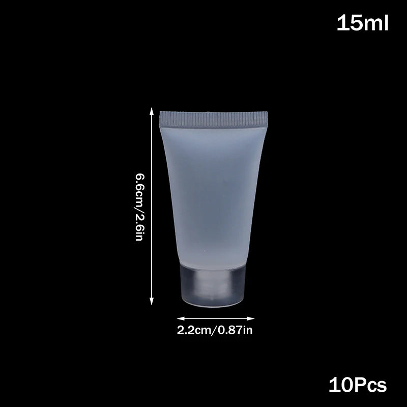 10Pcs Refillable Clear Lotion Containers for Travel Medical Supplies Peaceful Pleasures Health and Wellness 15ml screw cap