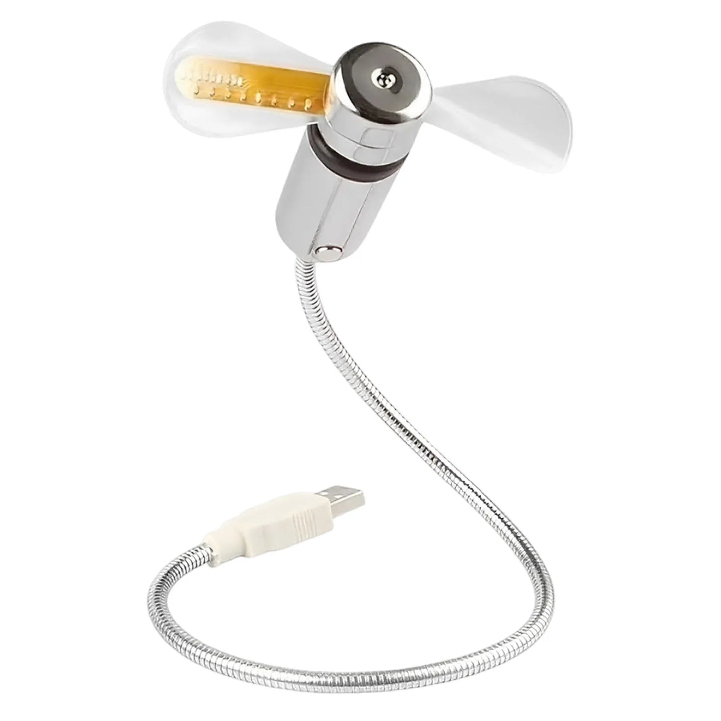 VODOOL USB Mini Fan with LED Clock & Temperature Display