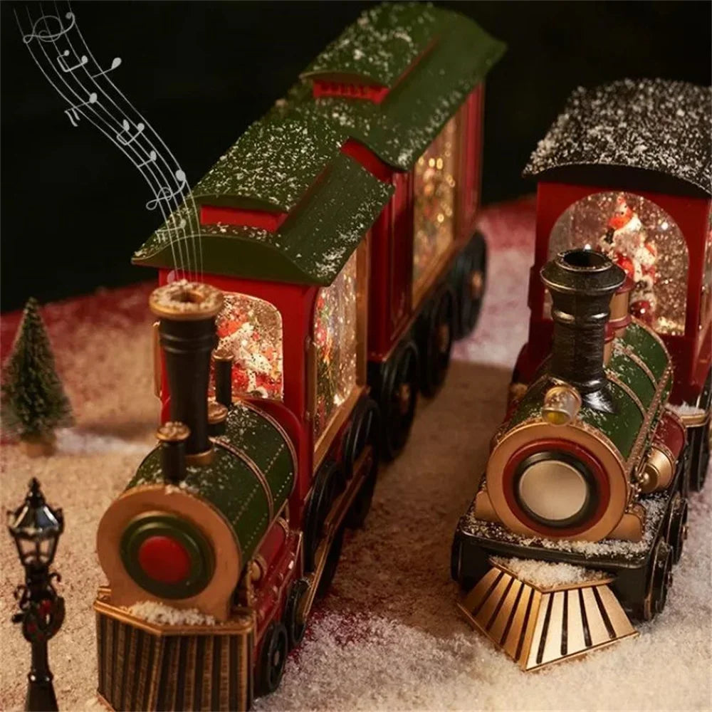 New Christmas Gifts Souvenirs Christmas Party Gifts Water Filled Small Trains Thomas Trains Cars Decoration Lighting Train Box Peaceful Pleasures Health and Wellness
