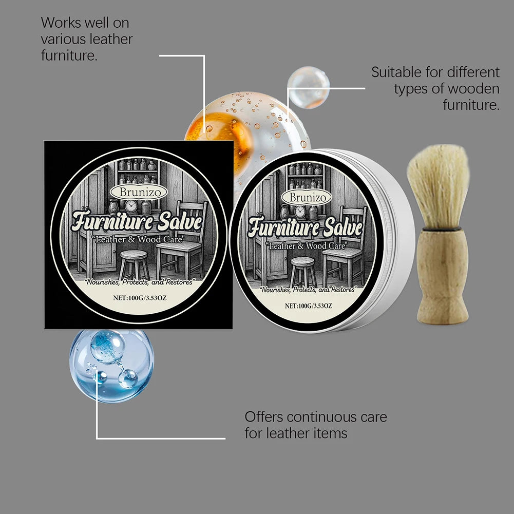 Leather Conditioner And Restorer For Sofas 100% Natural & Safe Beeswax Formulas Scuffed Hardwood Floor Touch-Up Cream Peaceful Pleasures Health and Wellness