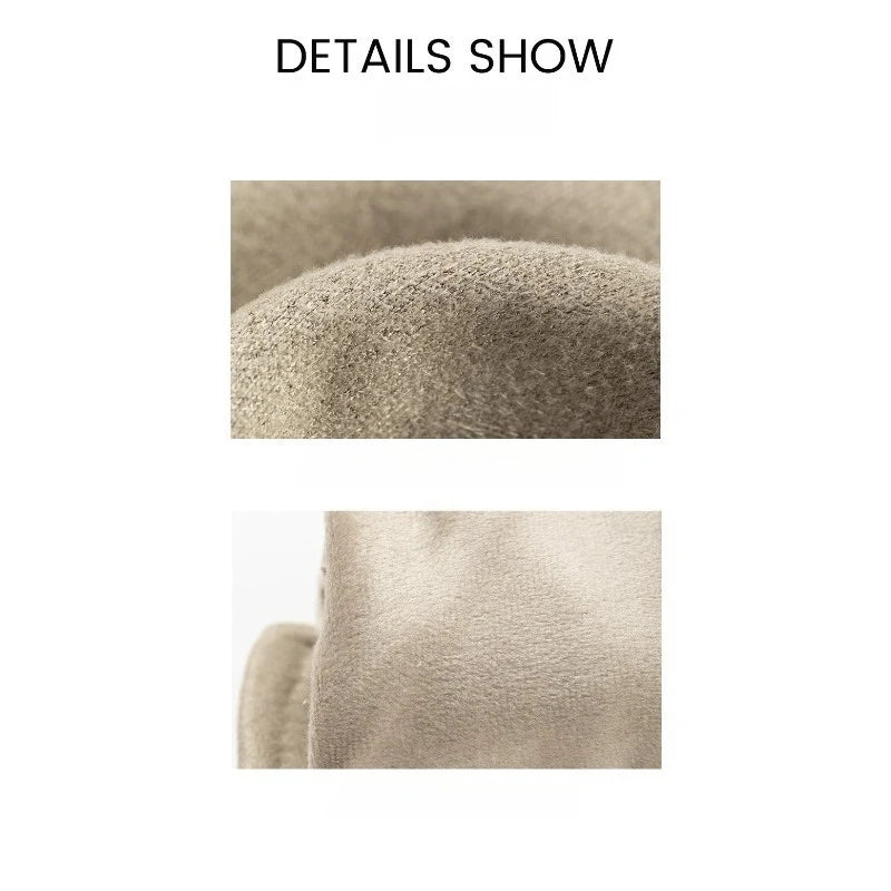 Women's Suede Touchscreen Winter Gloves – Warm Velvet Bow
