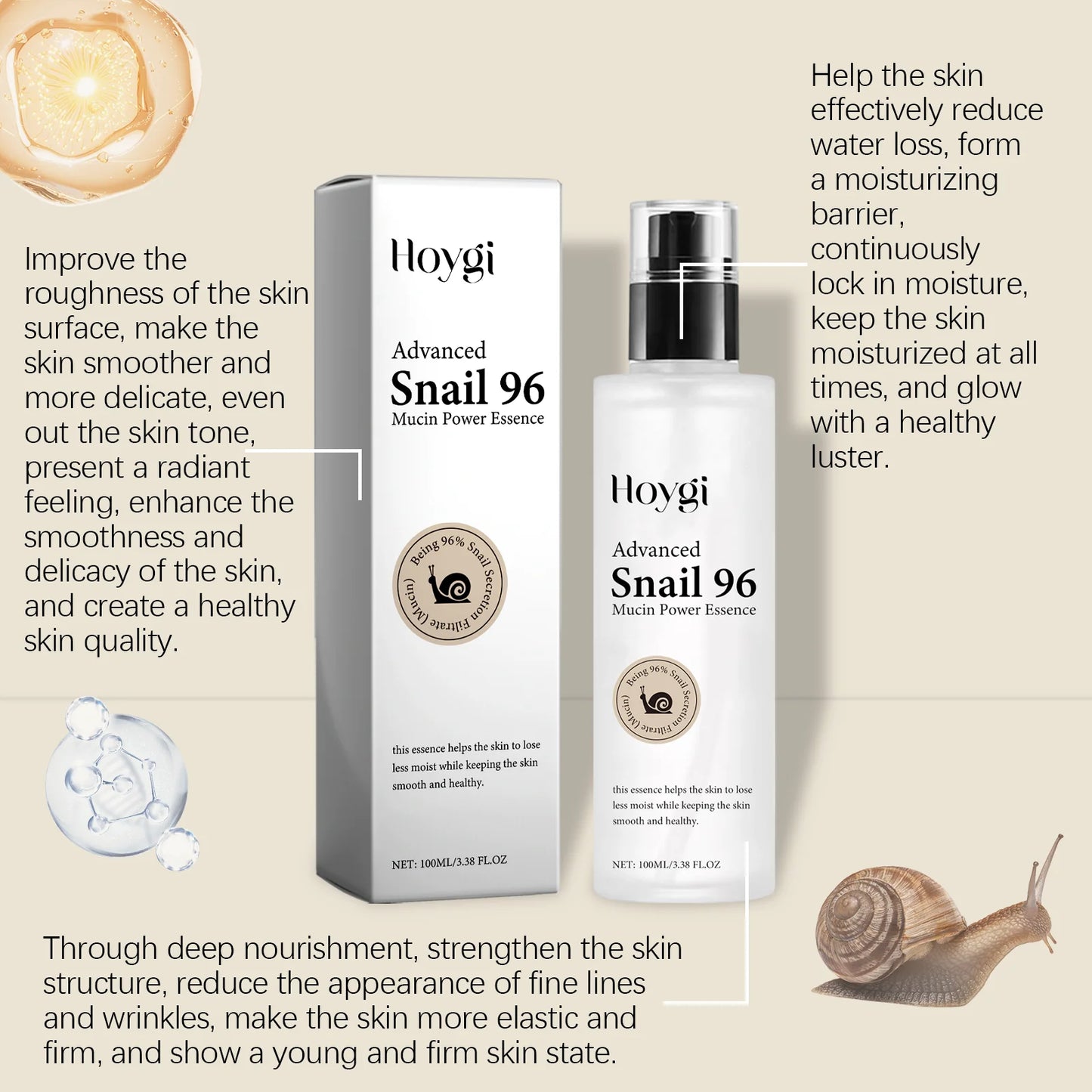 96% Snail Mucin Serum 100ml – Firming & Anti-Aging Essence