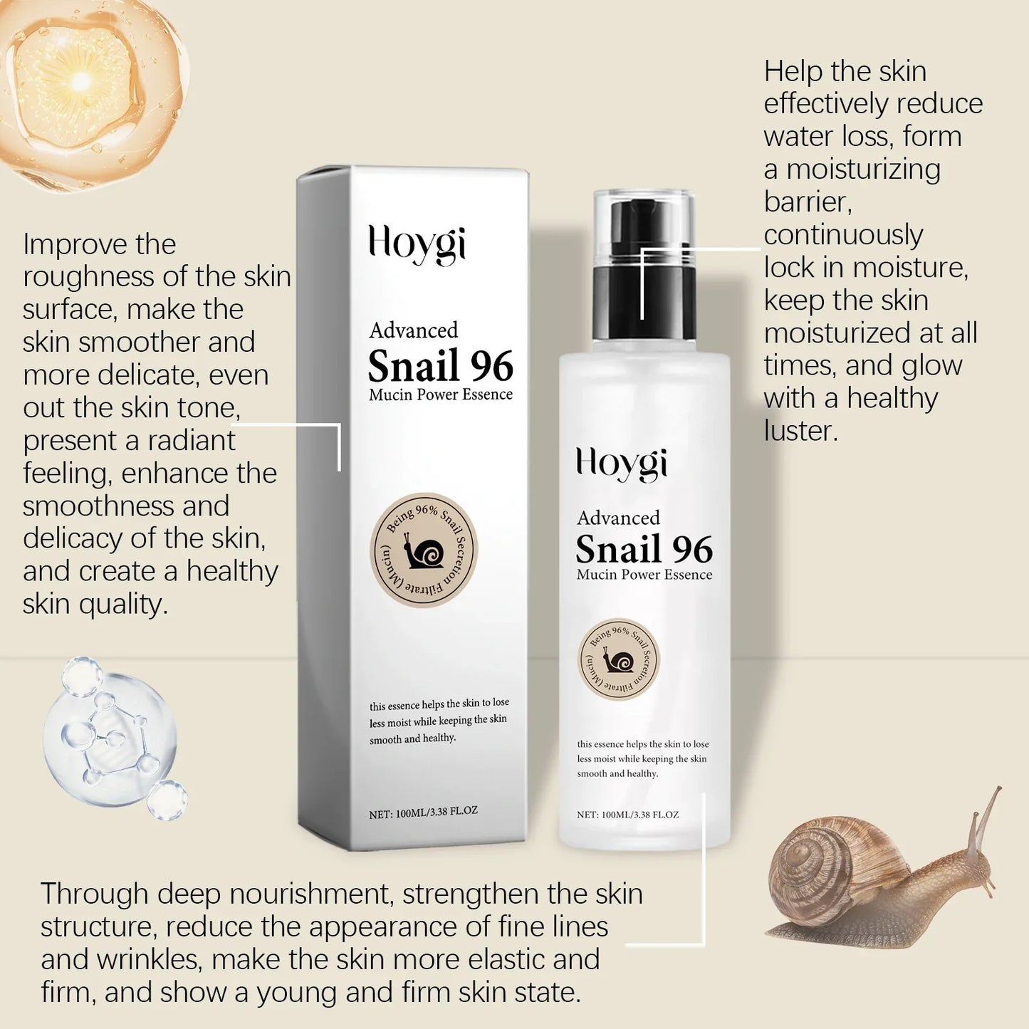 Snail Mucin 96% Face Serum – Firm, Hydrate & Fade Fine Lines