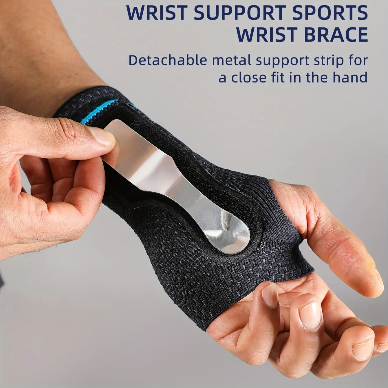 1pc Wrist Palm Support with Removable Metal Stays and Straps, Adjustable Brace Right Left Hand for Women And Men Peaceful Pleasures Health and Wellness