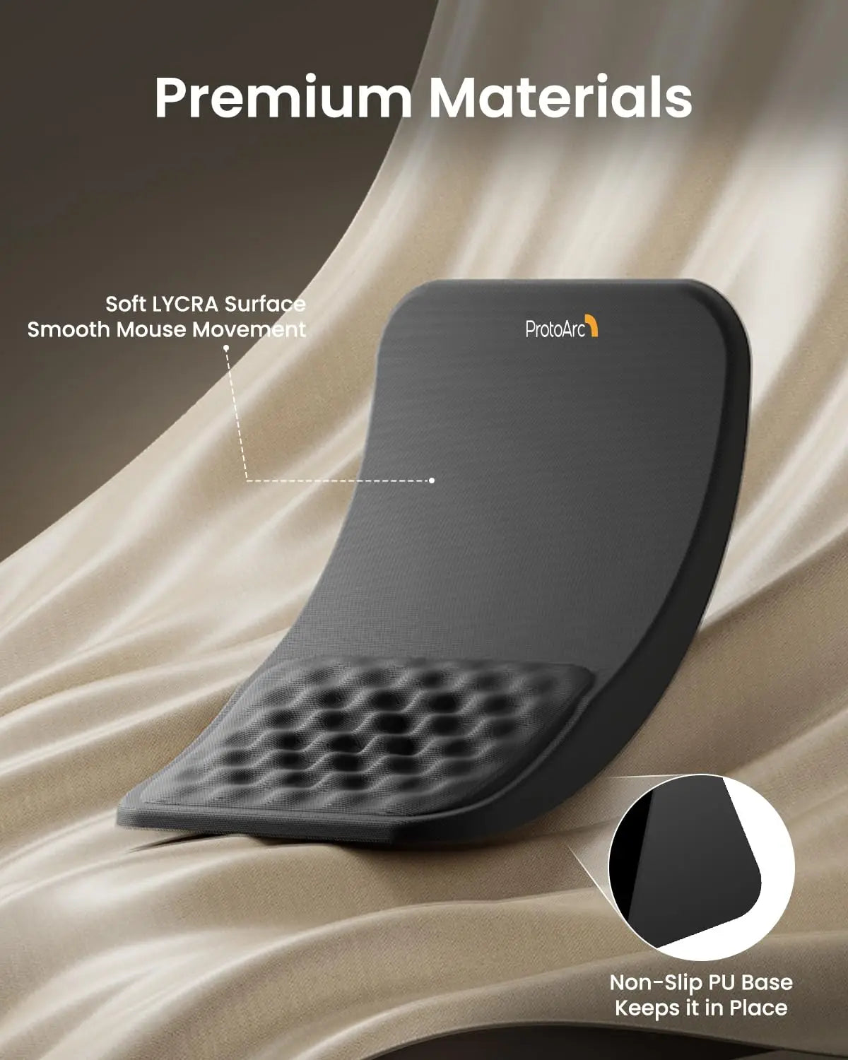 Ergonomic mouse pad with wrist rest, mouse pad with massage design, soft memory foam and non-slip PU base for pain relief. Suita Peaceful Pleasures Health and Wellness