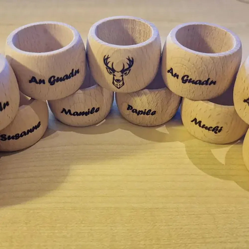 Personalized 10Pcs Wooden Napkin Ring Wedding Guests Gift Christmas Bachelor Party Rustic Housewarming Table Decor Bridal Shower Peaceful Pleasures Health and Wellness