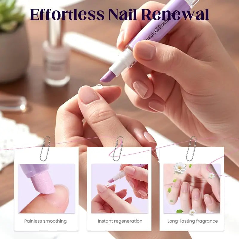 2-in-1 Cuticle Oil Pusher Pen | Ceramic Nail Care Tool