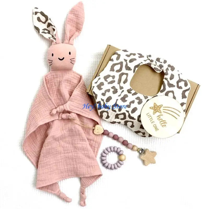 Baby Bath Toy Set – Wooden Rattle Bracelet & Silicone Teether