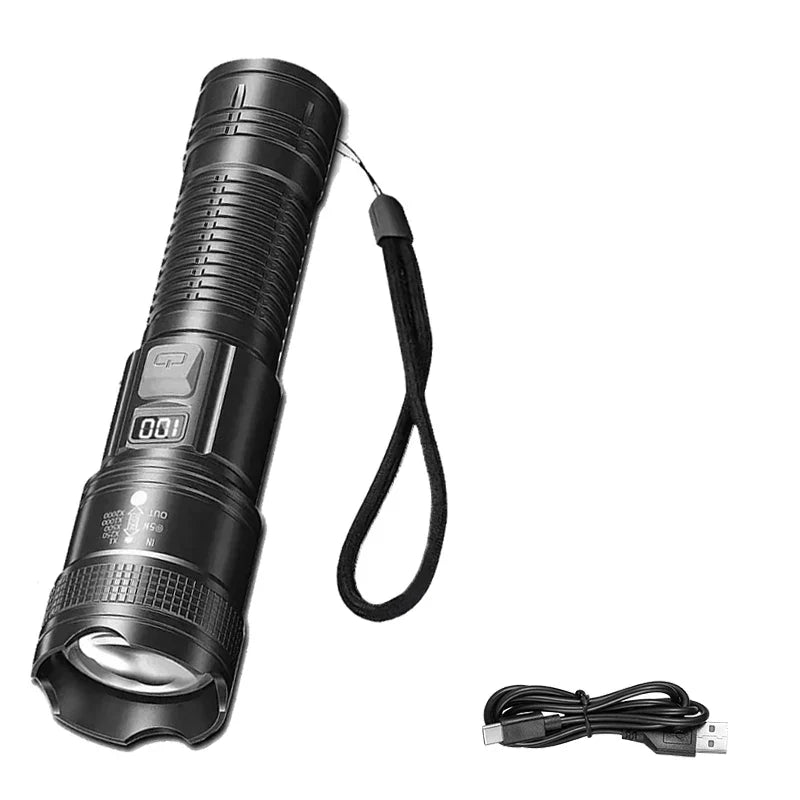 Ultra Bright Zoomable LED Tactical Flashlight | USB Rechargeable