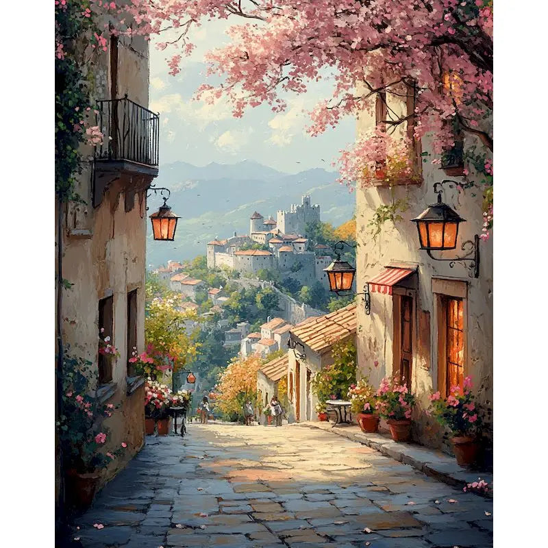 Paint by Numbers Kit – Town Landscape Canvas 60x75cm