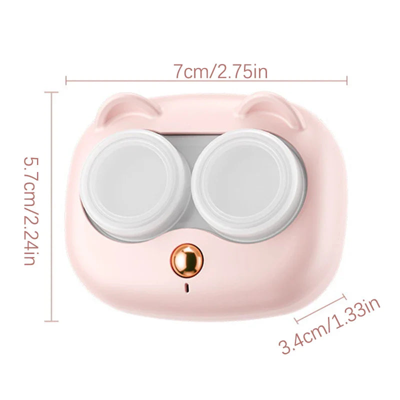 Portable High-Frequency Vibration Contact Lens Cleaner Case