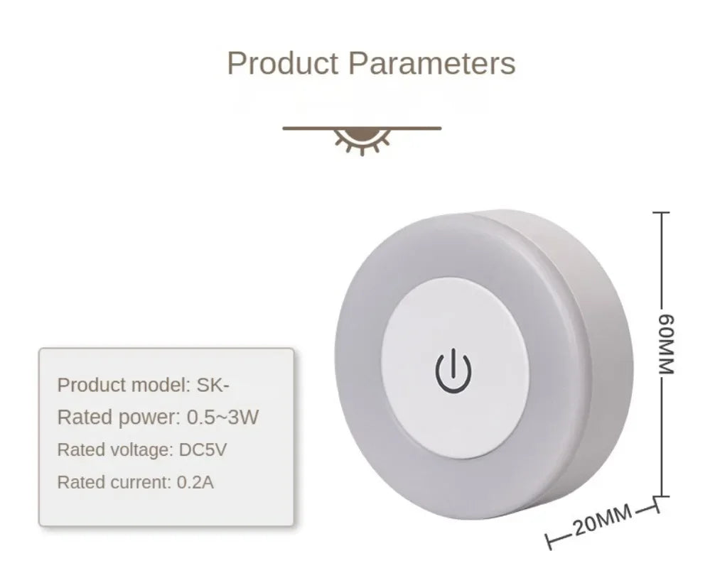 Mini LED Night Light | Rechargeable Wireless Wall Mood Lamp