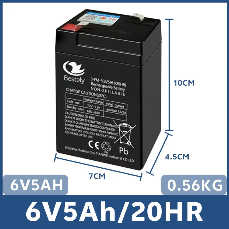 6V/12V Fit Toy Cars Rechargeable Battery for Kids' Electric Toys 5Ah/7Ah/8Ah/12Ah High Capacity, Motorcycles & Baby Strollers Peaceful Pleasures Health and Wellness 6V 5Ah Battery