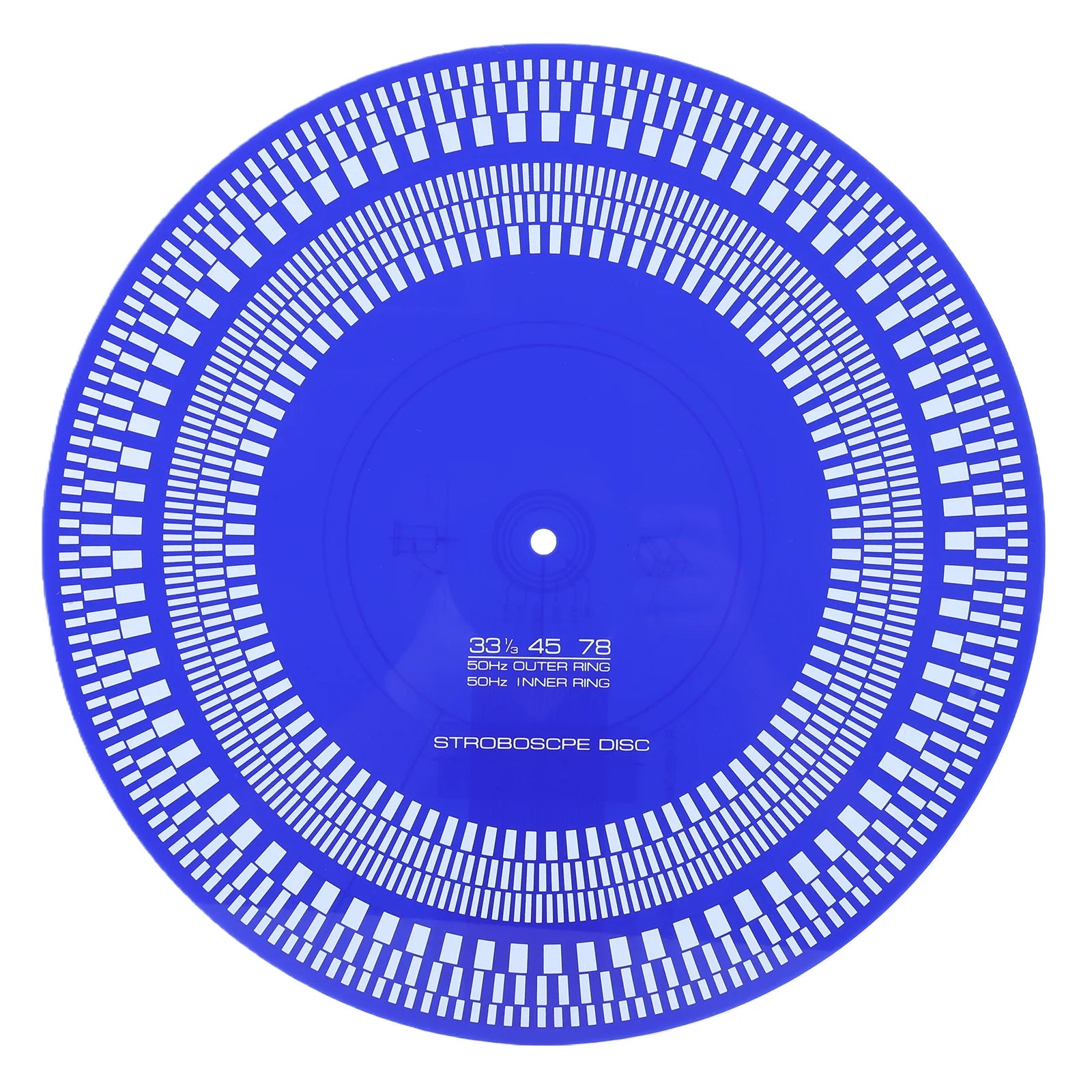 Turntable Strobe Disc 11.81 in X 3mm LP Turntables Calibration Disc Double Sided for Record Players Tests Rotational Speed Peaceful Pleasures Health and Wellness Blue