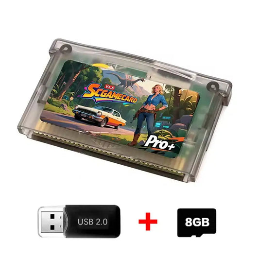 SCFW V1.5 Flash Cart 1000 Games GBA GBC GB NES + 8GB SD Card Flash Cart Peaceful Pleasures Health and Wellness Gray