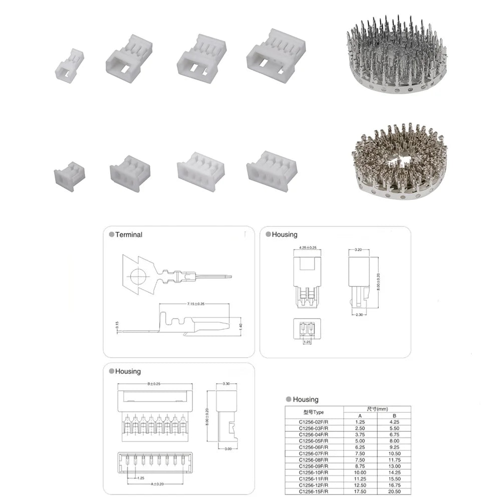 40sets/Box JST 1.25 Male Female Connector Aerial Docking 2/3/4/5Pin Plug With Terminal Wire Connectors Kit Peaceful Pleasures Health and Wellness