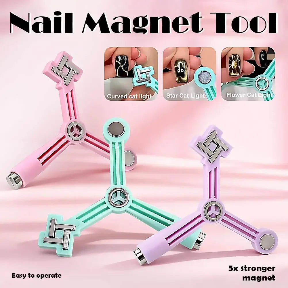 4-in-1 Cat Eye Magnetic for Nails, Windmill Cylindrical Strong Magnetic Tip for Flower Side Light Shape Gel Nail Polish Tool Peaceful Pleasures Health and Wellness