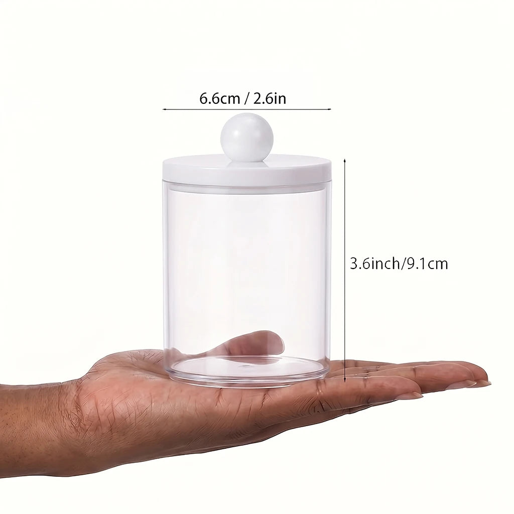 4/6 Pcs Swabs Holder Dispenser Bathroom Canister Storage Box Organization Vanity Makeup Organizer 10 oz Clear Plastic Apothecary Peaceful Pleasures Health and Wellness