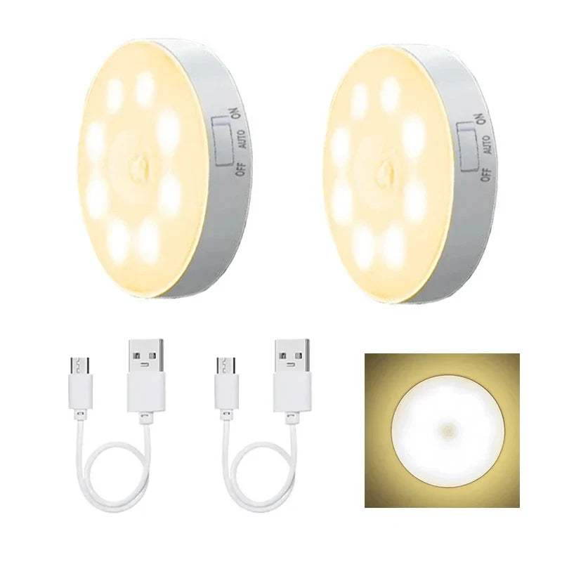 Motion Sensor LED Night Light USB Rechargeable 3-Pack