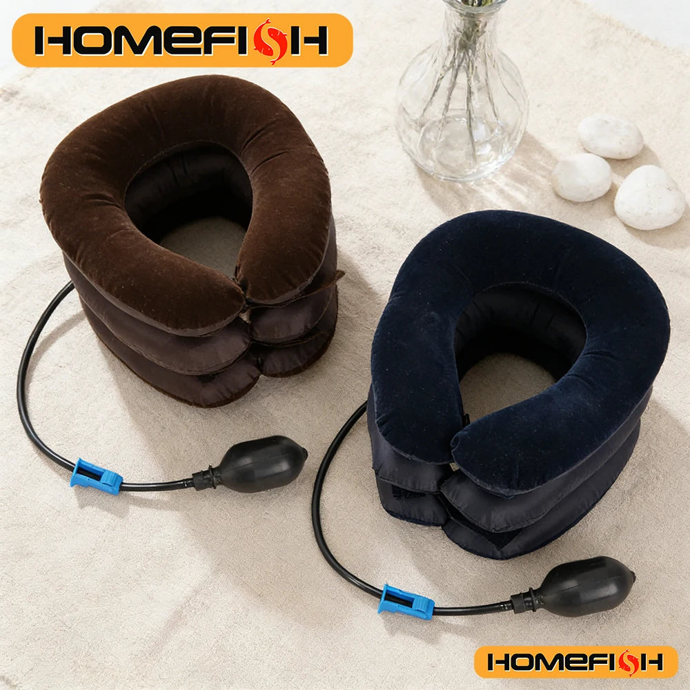 Inflatable Air Cervical Traction Neck Stretcher - 1 Tube Orthopedic Pillow Collar Pain Relief Medical Tractor Peaceful Pleasures Health and Wellness
