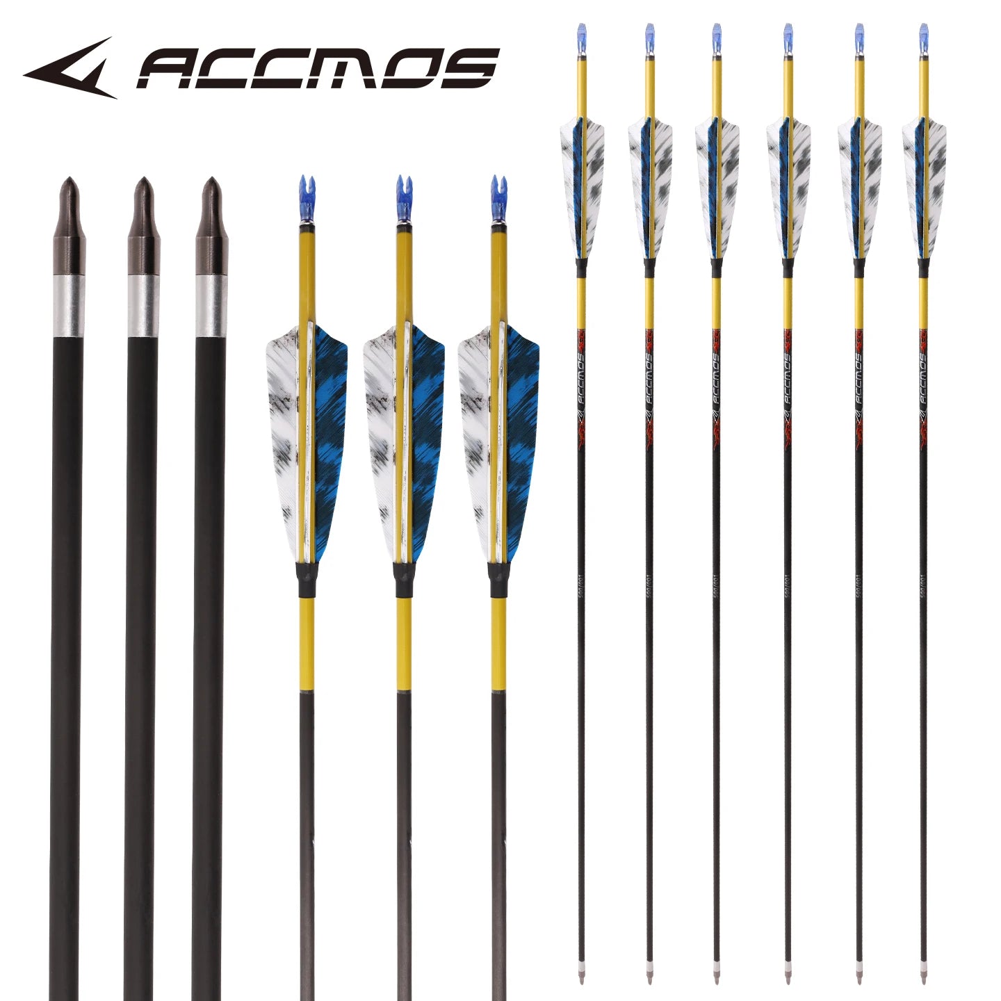 6 12 ID6 2 Pure Carbon Arrow Turkey Feather Bow Shooting Hunting