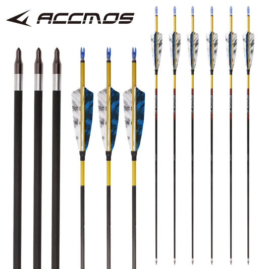 6 12 ID6 2 Pure Carbon Arrow Turkey Feather Bow Shooting Hunting Peaceful Pleasures Health and Wellness 18pcs-sp700