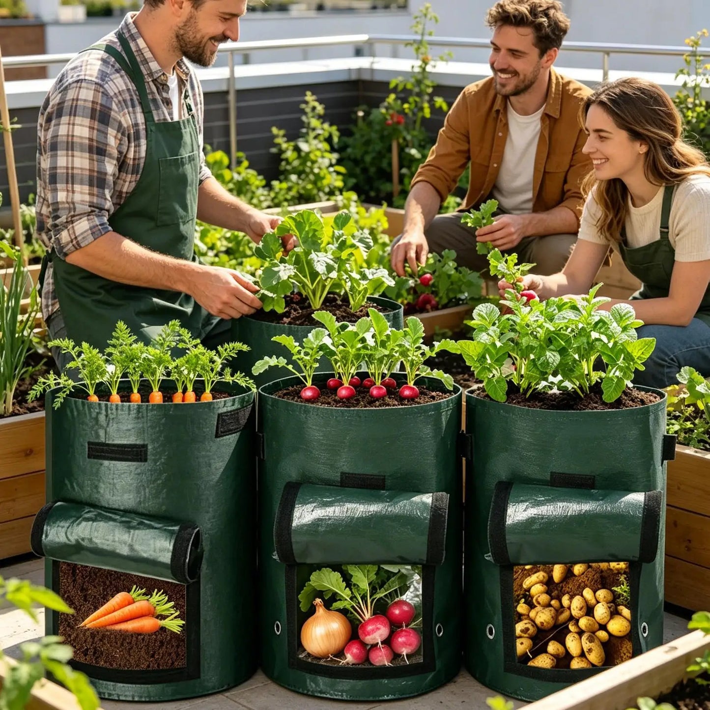 10 Gallon Reusable Grow Bags 3-Pack | Vegetable Planting Bags