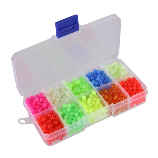 Glowing Fishing Beads Set, Soft Plastic Oval Round Fluorescent Eggs, Saltwater Bait, Deep Sea Night Fishing Tools, 1000pcs Box Peaceful Pleasures Health and Wellness