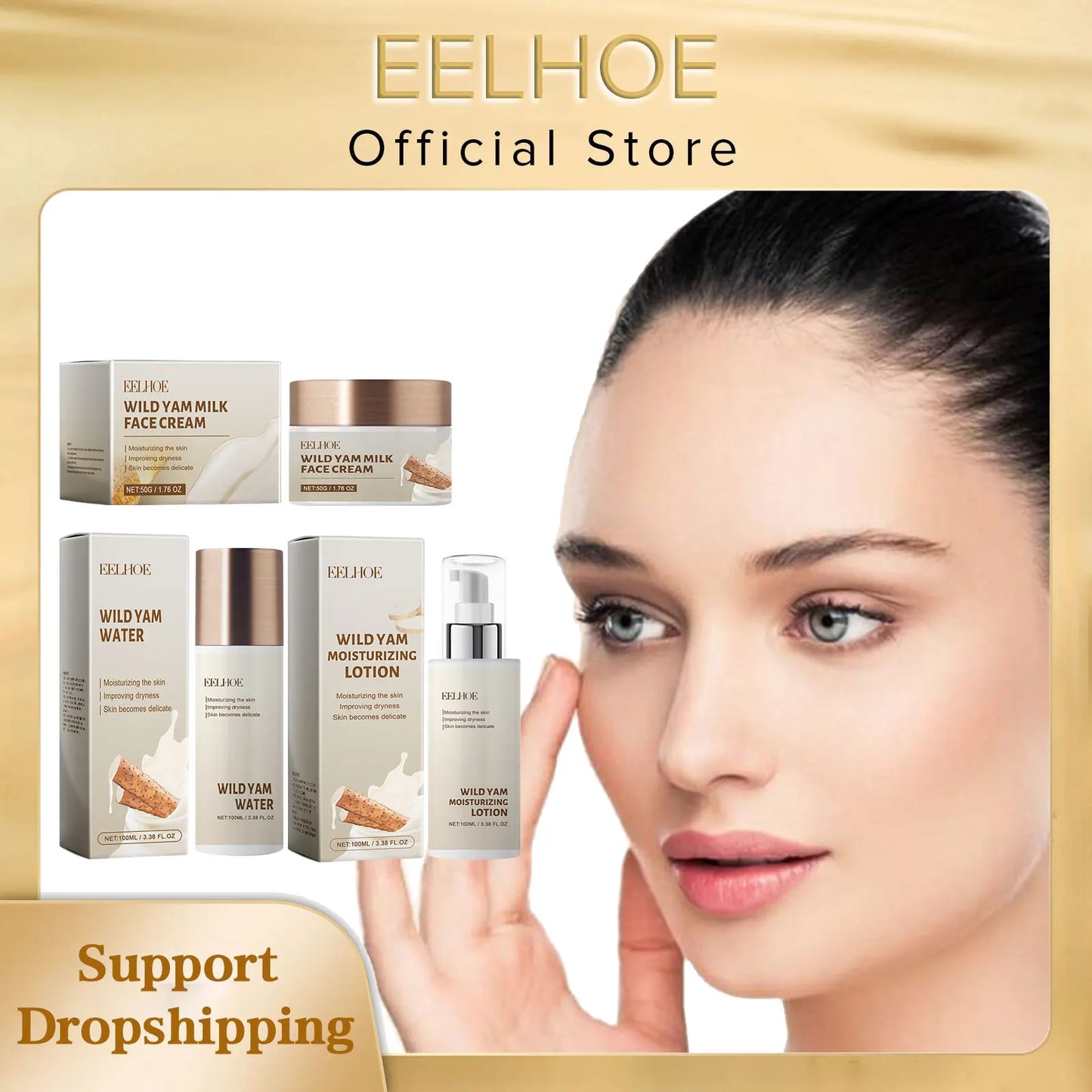 EELHOE Wild Yam Face Cream – Hydrating, Firming & Brightening Set