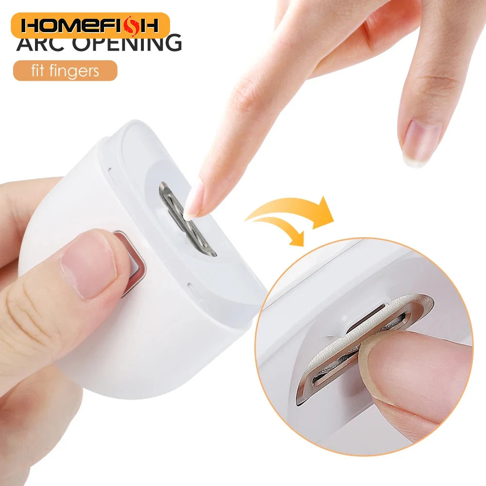 With Light Rechargeable Electric Nail Clipper - Automatic Grinding Polishing Trimmer Cutter for Baby Adult Manicure Peaceful Pleasures Health and Wellness