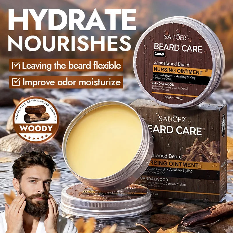 Men's Sandalwood Beard Balm – Moisturize & Tame Facial Hair